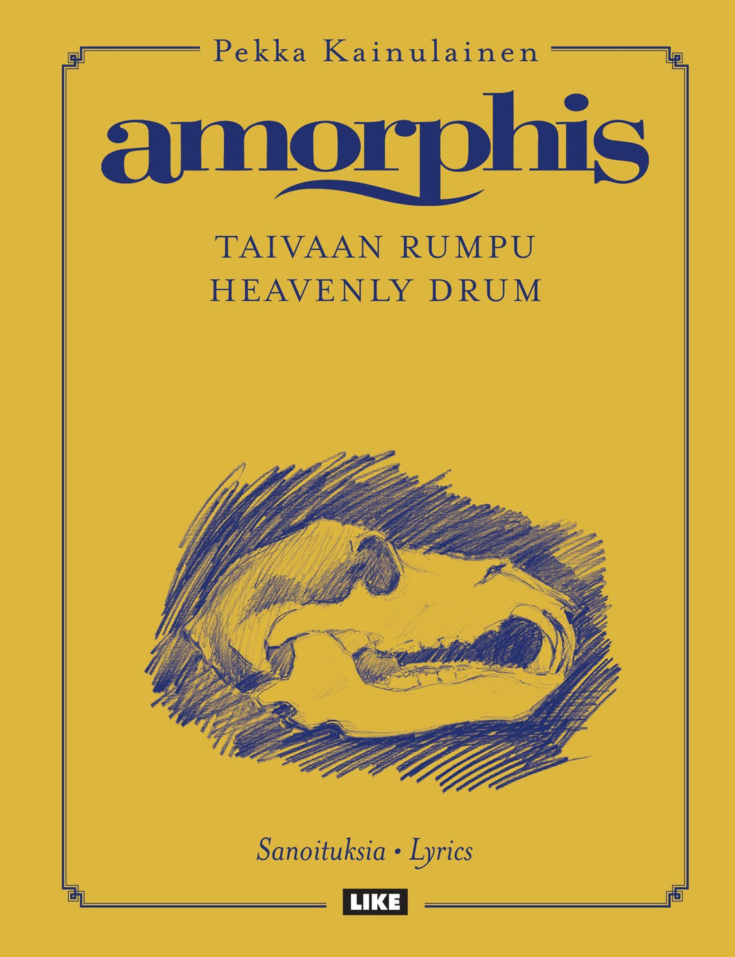 Amorphis-Pekka Kainulainen-Taivaan rumpu-Heavenly Drum-Sanoituksia-Lyrics. With a signature.